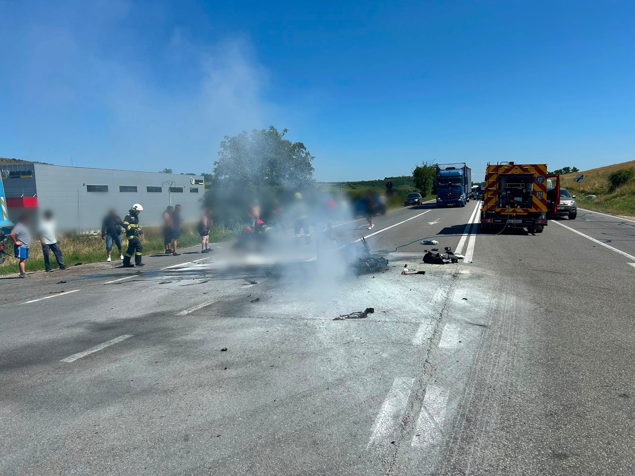 Cum s-a produs tragedia de la Cluj! Șoferul de camion ar fi virat la stânga fără să acorde prioritate motociclistului