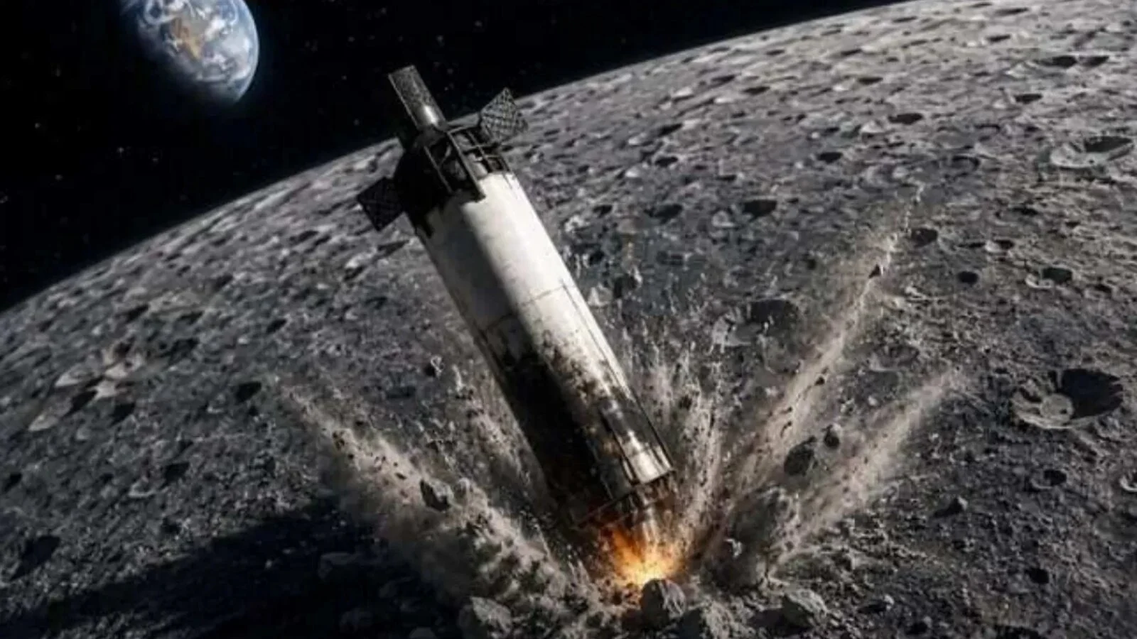 O rachetă SpaceX scăpată de sub control se prăbușește astăzi pe Lună: Impact uriaș la viteza de 2,43 km/s