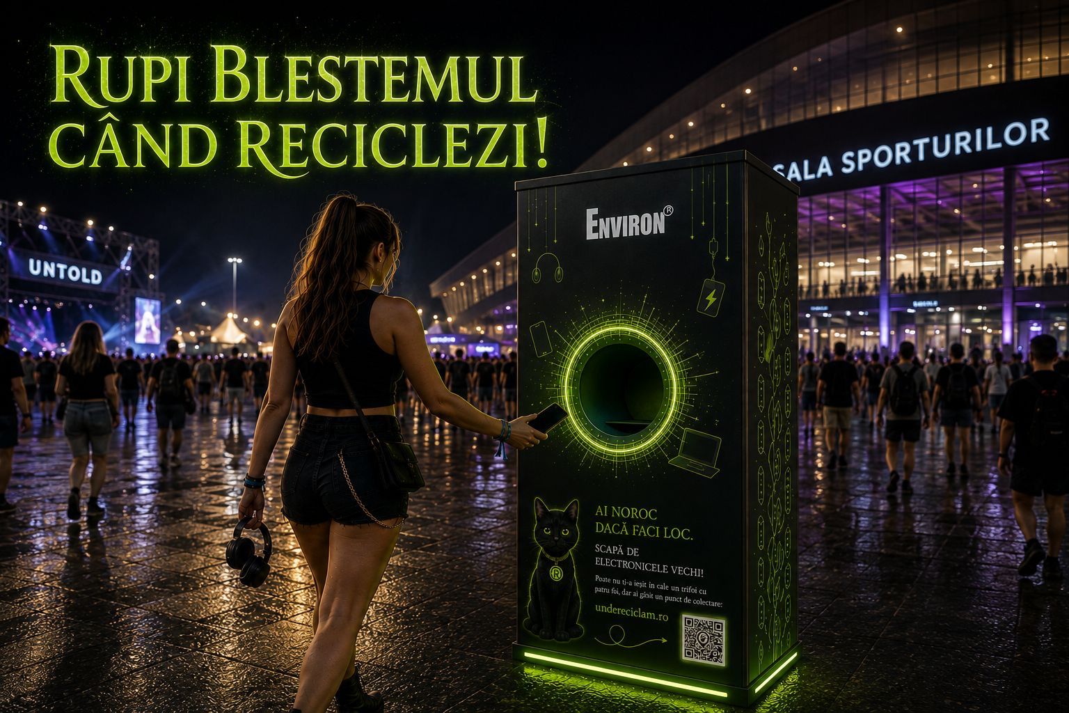 Adu la UNTOLD 2026 electronicele vechi din casă și primești la schimb o amuletă împotriva ghinionului: „Rupi blestemul când reciclezi!”