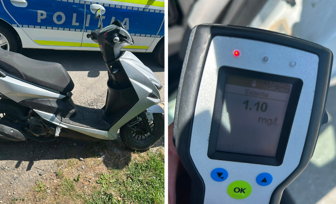 Trei dintr-o lovitură! Un clujean a „reușit" să se urce beat criță, pe un moped neînmatriculat și fără permis: A refuzat și analizele la spital