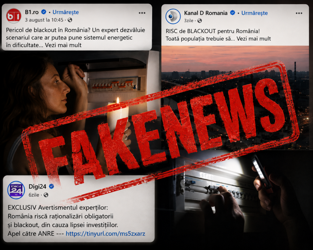 Fakenews – Risc de blackout în România. Cum a fost scoasă din context declarația unui specialist, reinterpretată de nespecialiști și transformată în dezinformare