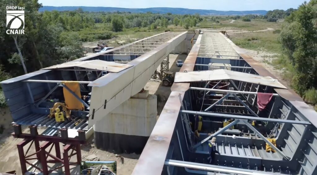 VIDEO Autostrada Unirii – Stadiul lucrărilor la podul de peste Prut a trecut de 50%