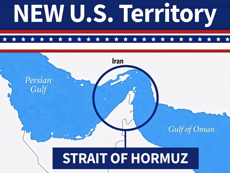 „Un nou teritoriu american”: strania hartă a strâmtorii Ormuz postată de Trump