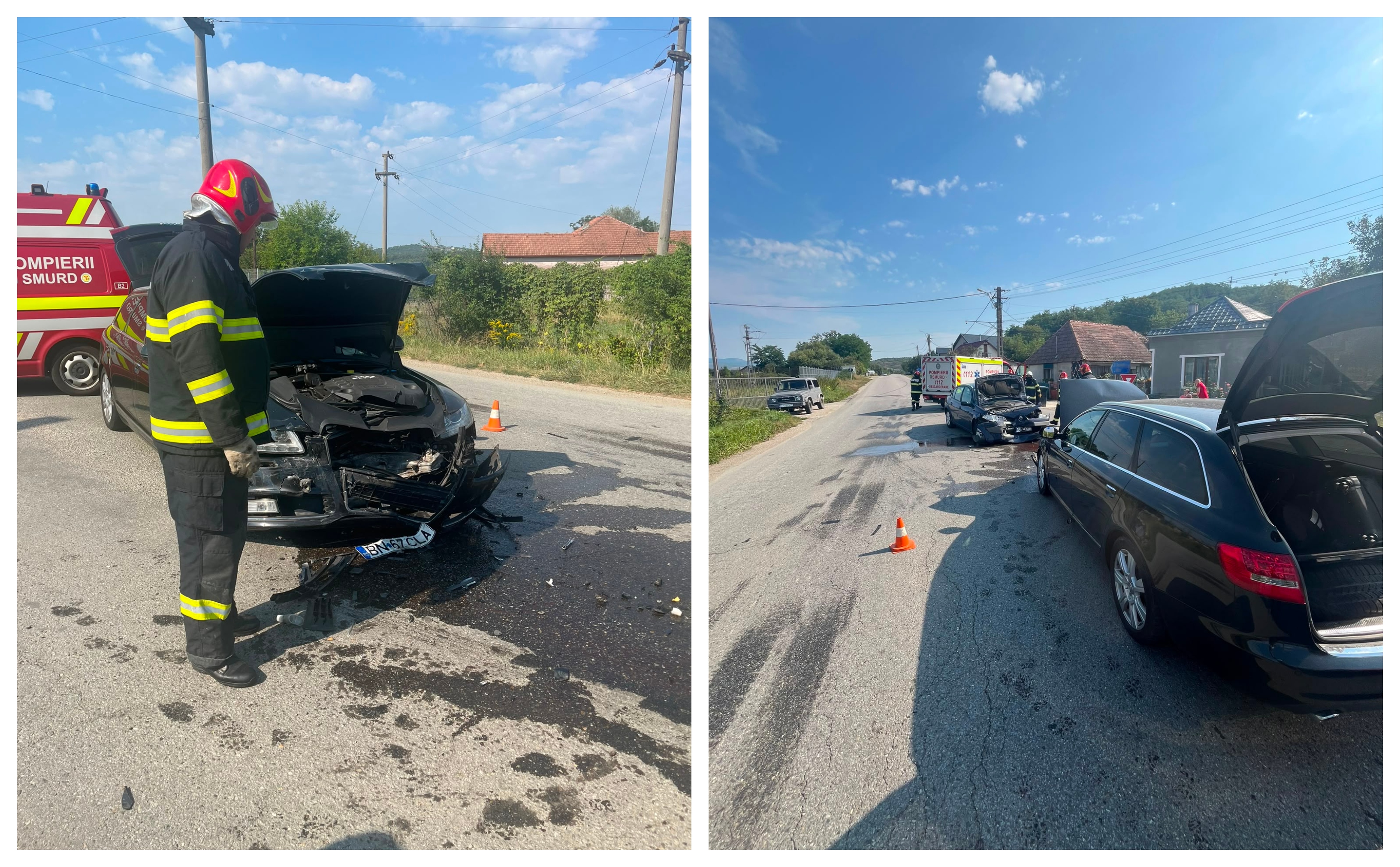 FOTO. Accident grav în Cluj! Au fost implicate cinci persoane. Două au fost transportate de urgență la spital