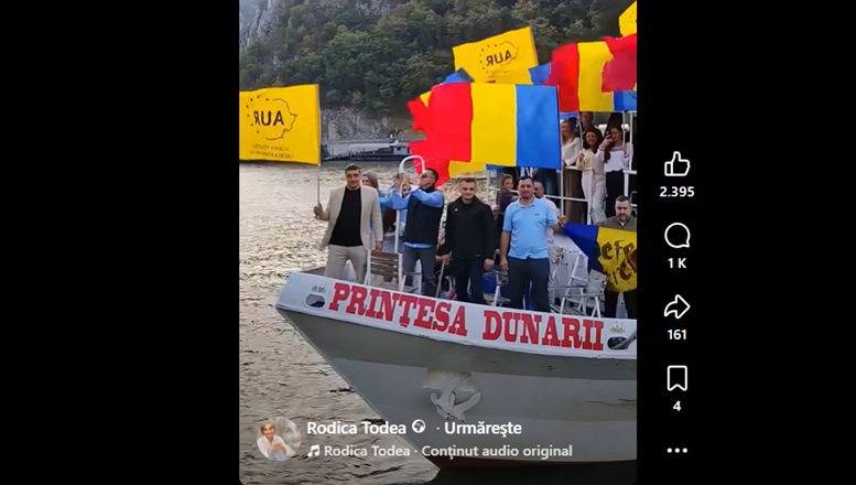 VIDEO | Cu cine se războiește Dungaciu, numărul 2 în partidul extremist AUR, cu retorică rusă? Mesaj de pe ”Prințesa Dunării”: Armada AUR a pornit să redescopere și să elibereze România!