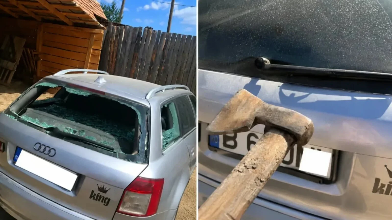 VIDEO O adolescentă de 17 ani a făcut praf cu toporul mașina fostului concubin, după o despărțire cu scandal: 'A zis că nu-i al lui copilul și că se însoară'
