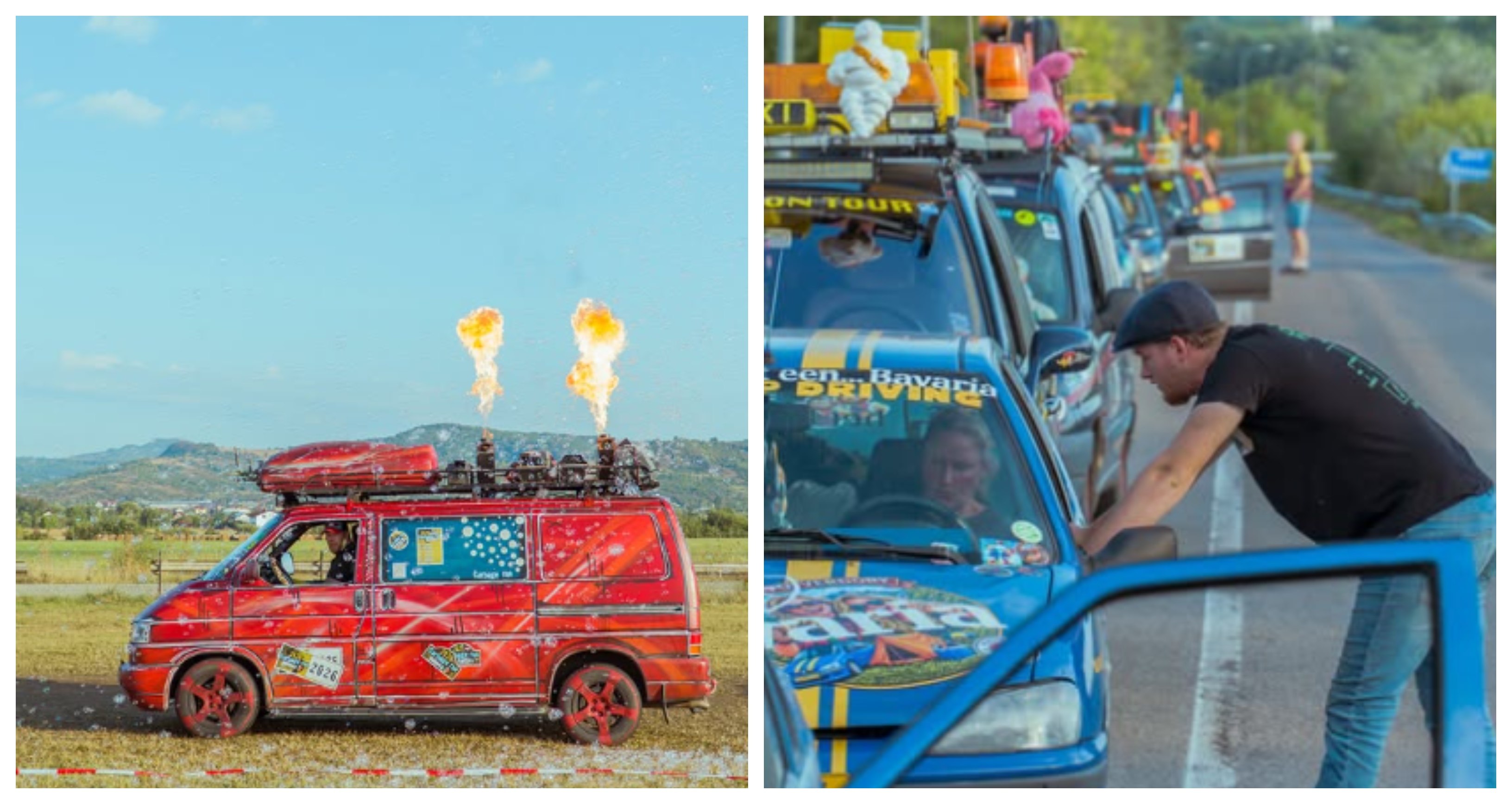 Mașini ciudate și colorate, văzute pe drumurile din Cluj! Fac parte dintr-o caravană uriașă: „Vor fi peste 400”