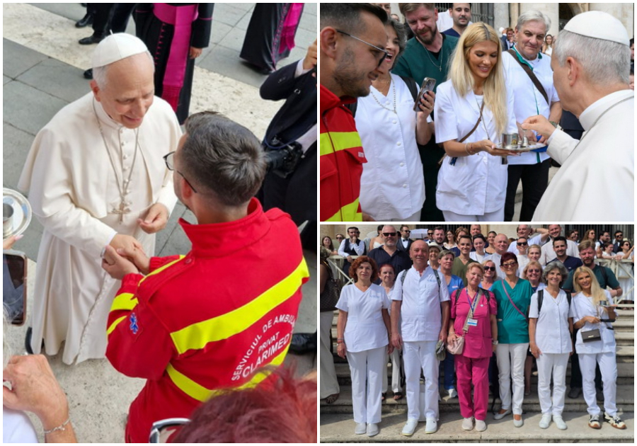 Cadre medicale din Oradea s-au întâlnit cu Papa Leon al XIV-lea / „I-am dus în suflet pe cei pe care-i îngrijim” / ”Ne întoarcem acasă întăriți în credință”