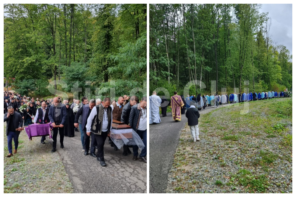 VIDEO. Imaginile credinței: Mama Părintelui Visarion din Florești, condusă pe ultimul drum de un alai impresionant de preoți și sute de credincioși