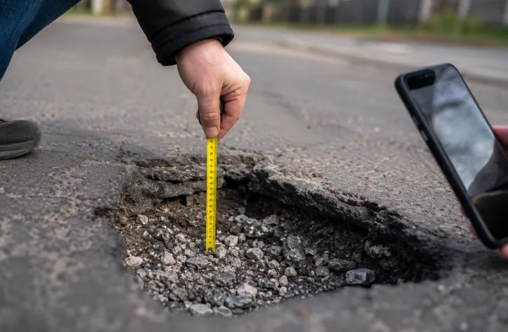 Drum plin de gropi într-o zonă intens circulată din Cluj-Napoca! Șoferii cer intervenția autorităților