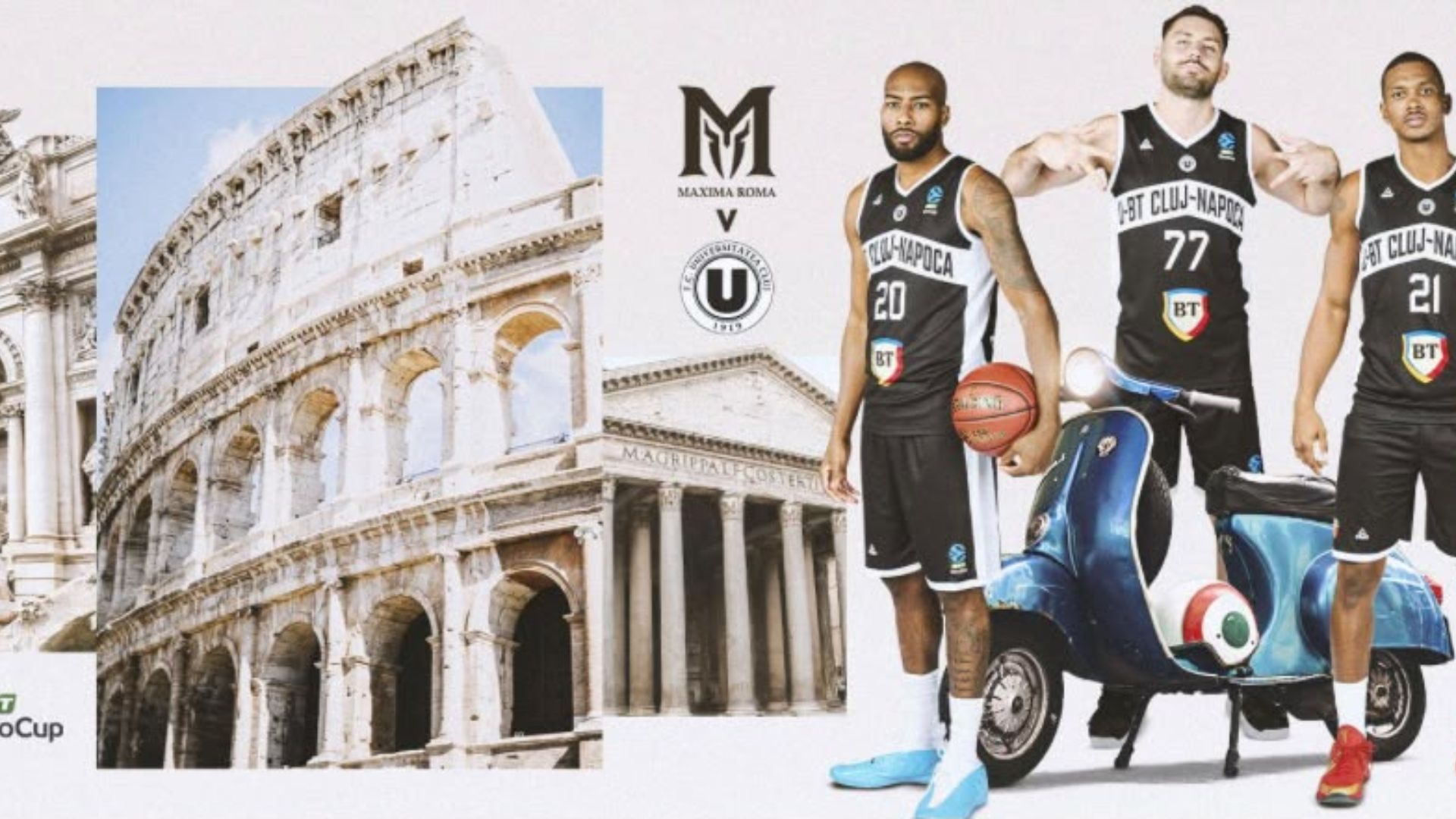 U-BT Cluj începe aventura europeană! „Alb-negrii” debutează miercuri în EuroCup, la Roma, împotriva unei echipe care joacă primul său sezon în competiție
