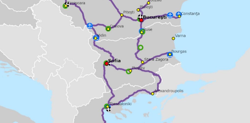 ”Banana” balcanică – coridorul de dezvoltare economică Salonic – Sofia – București – Timișoara