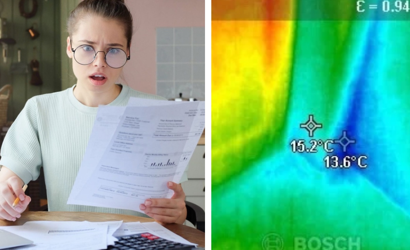 Cum pierdea un clujean mii de lei pe factura de la gaz! Casa lui de 200 de mp nu avea izolație și încălzea curtea: Ce a arătat camera termică pe pereți