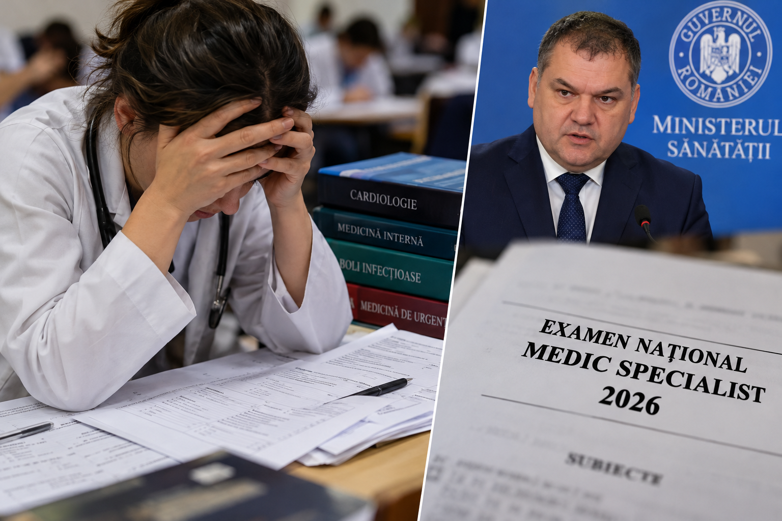 Scandal național la examenul de medic specialist 2026! Promovabilitate sub 50%, inclusiv la Cluj. Medicii cer recorectarea lucrărilor sau un nou examen