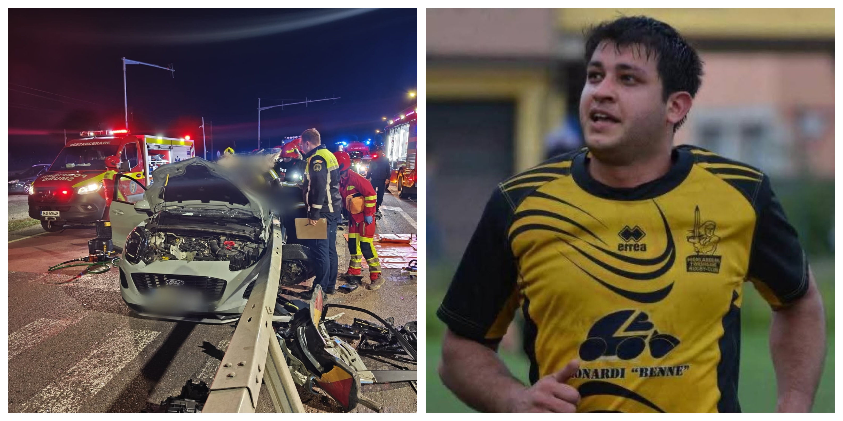 Tragedie în Cluj. Un rugbyst de 43 de ani a murit într-un accident rutier. A lăsat în urmă două fetițe